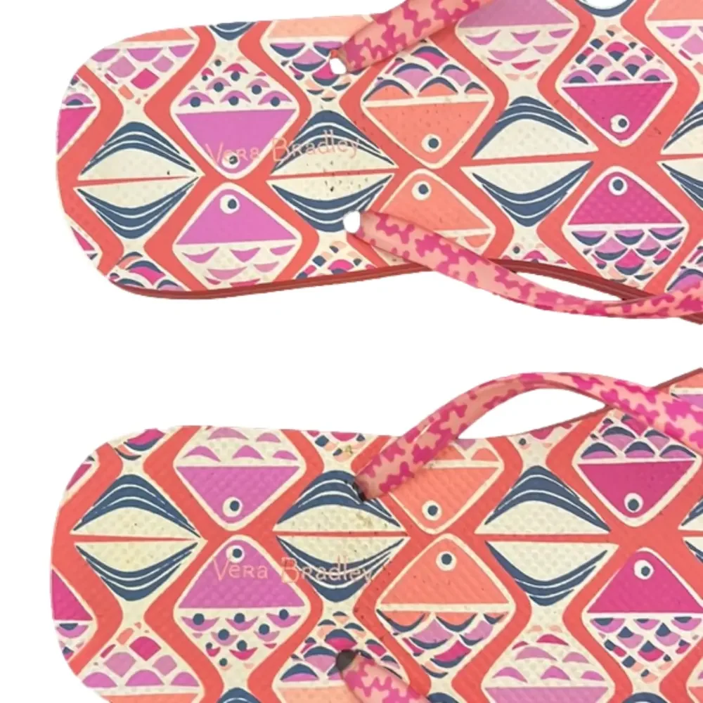 Vera Bradley Flip Flops Women’s Large 9–10 Colorful Print Sandals Summer Beach